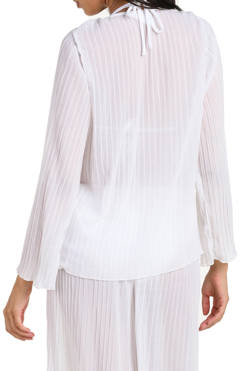 La Blanca Sunbeams Pleat Cover-Up Shirt, Alternate, color, White