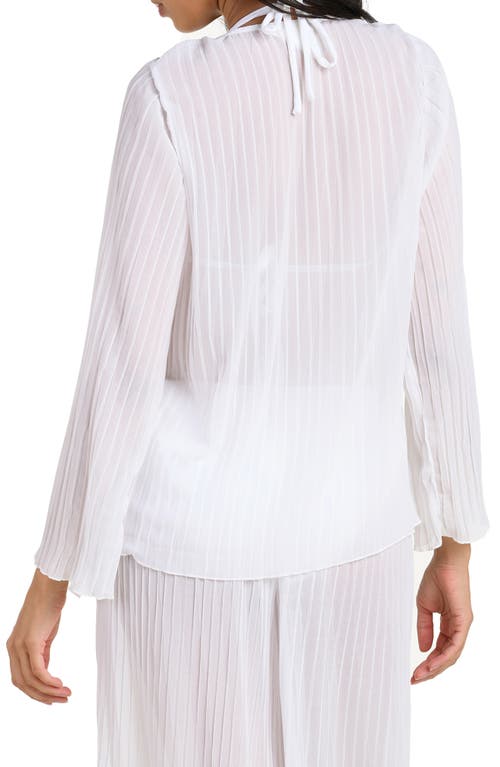 La Blanca Sunbeams Pleat Cover-up Shirt In White