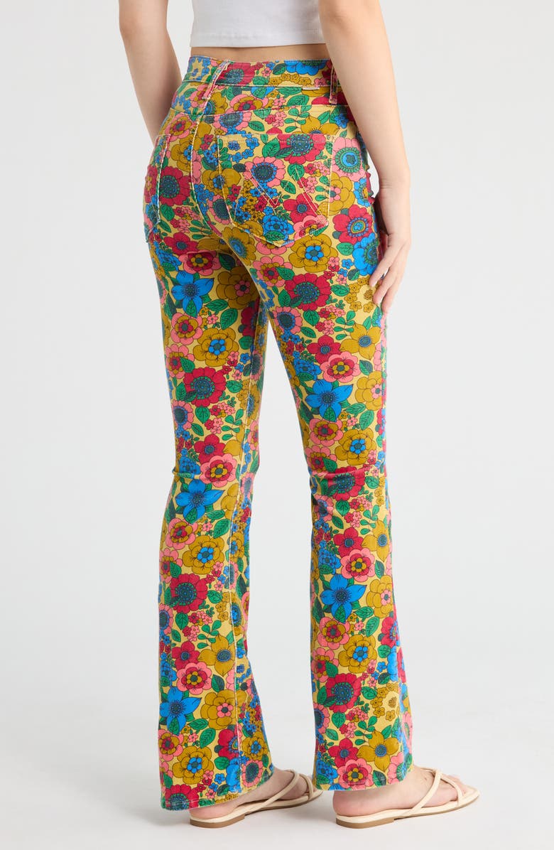 MOTHER High Waist Weekend Skimp Flare Leg Jeans, Alternate, color, Track And Flower Fields