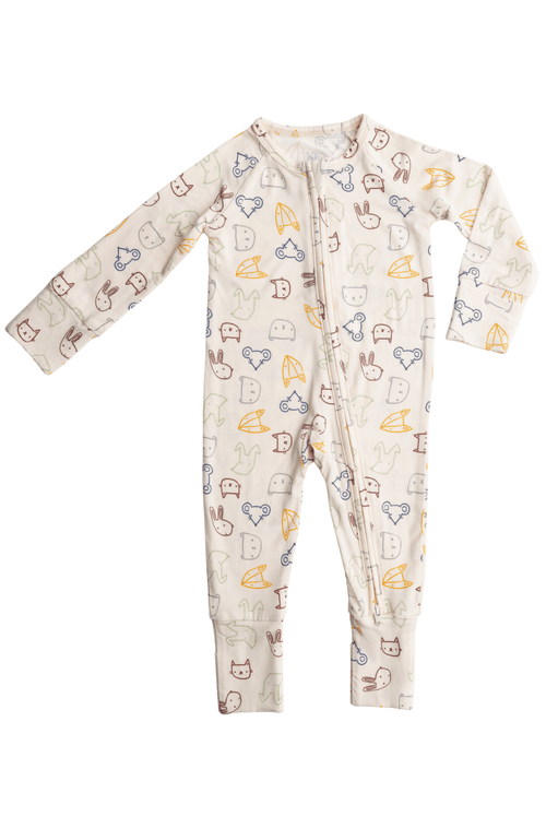 Kindred Bravely Zip Up Baby Pajamas In Multi