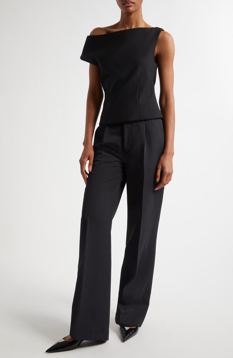 Róhe Sculptural Asymmetric One-Shoulder Wool Blend Top, Alternate, color,