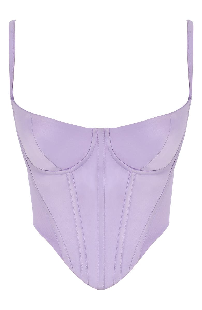 HOUSE OF CB Tamsin Satin Corset Crop Top, Alternate, color, Orchid
