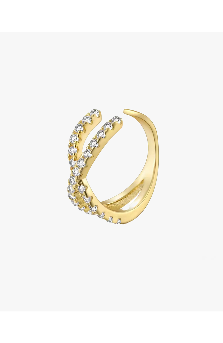 BEN ONI Pave X Ear Cuff, Main, color, Gold