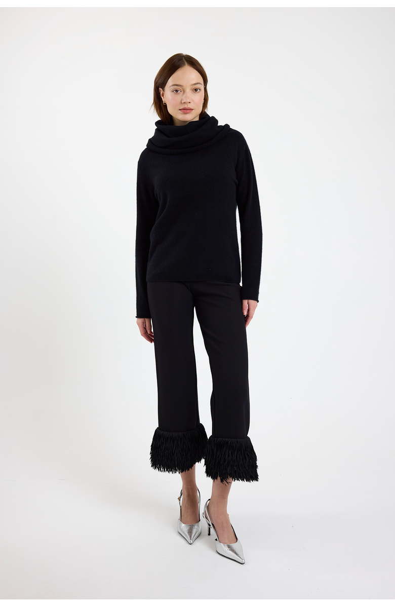 Brodie Pure Cashmere Hannah Hooded Cowl 100% Cashmere Sweater, Alternate, color, Black