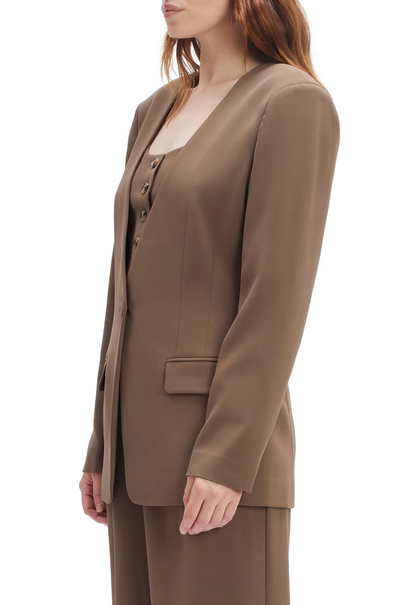 Bardot Ellera Fitted One-Button Blazer, Alternate, color, Coffee Brown