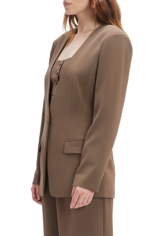 Bardot Ellera Fitted One-button Blazer In Brown