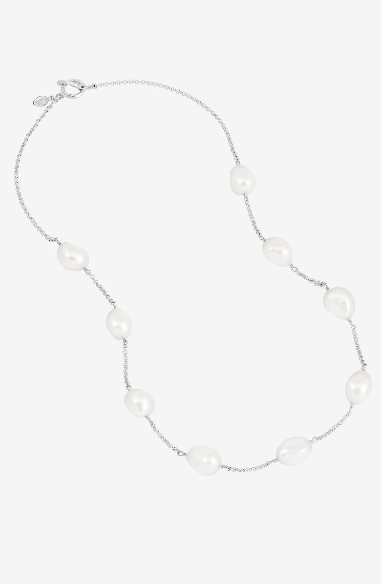 Dower & Hall White Baroque Pearl Chain Necklace, Alternate, color, Sterling Silver
