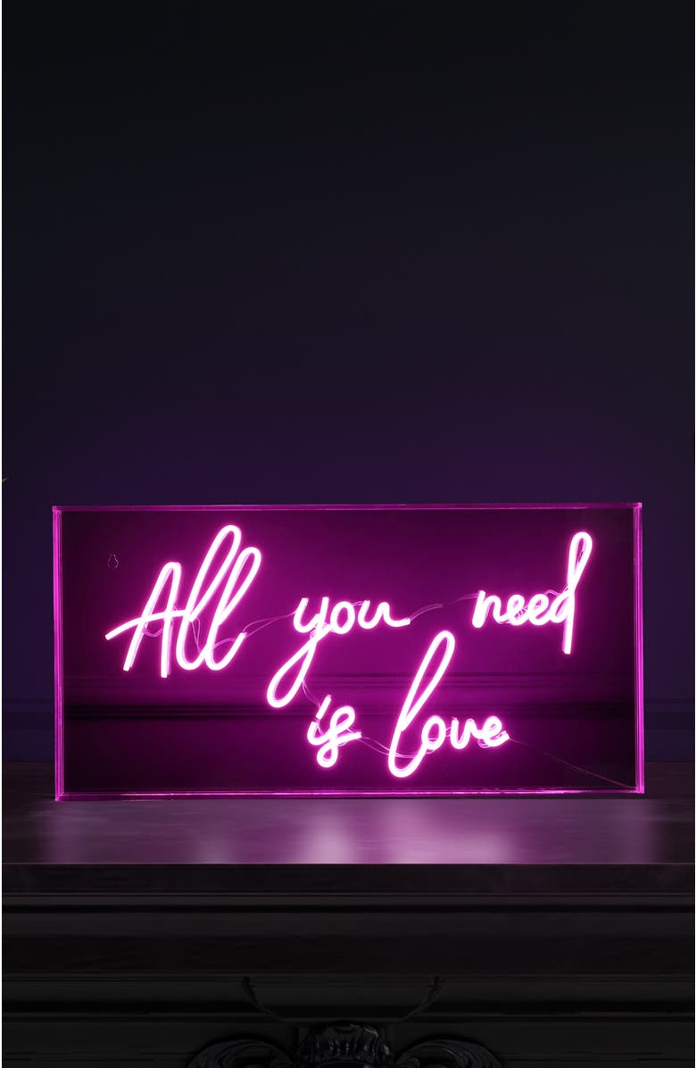 JONATHAN Y All Contemporary Glam Acrylic Box USB Operated LED Neon Light, Alternate, color, Pink