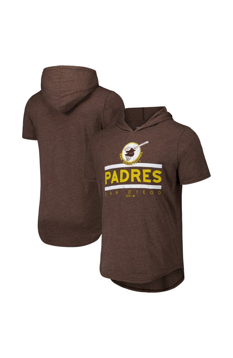 Majestic Threads Men's Majestic Threads Brown San Diego Padres Tri-Blend Hoodie T-Shirt, Alternate, color, 