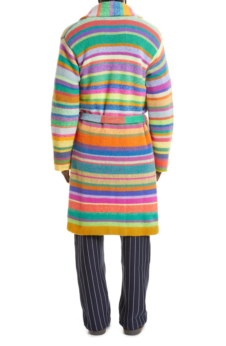The Elder Statesman Stripe Cashmere Robe, Alternate, color,