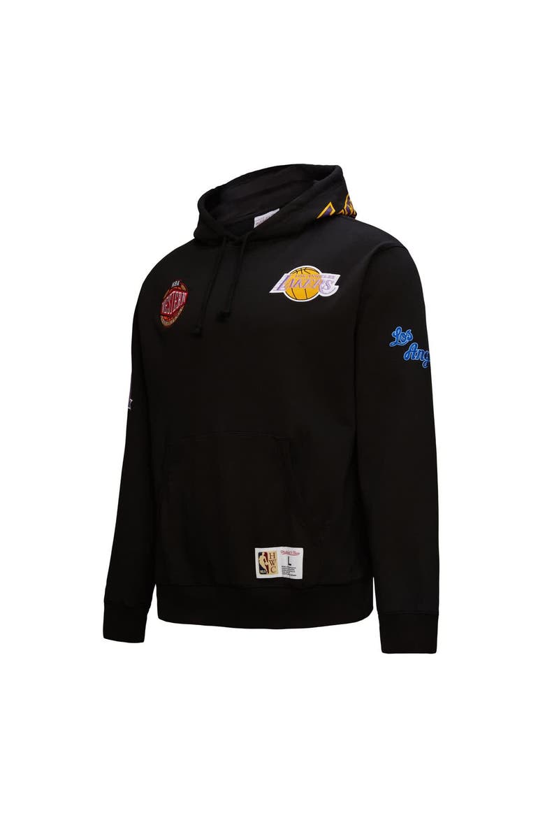 Men's Mitchell & Ness  Black Los Angeles Lakers Hardwood Classics Blackout Collection Pullover Hoodie, Alternate, color, Black