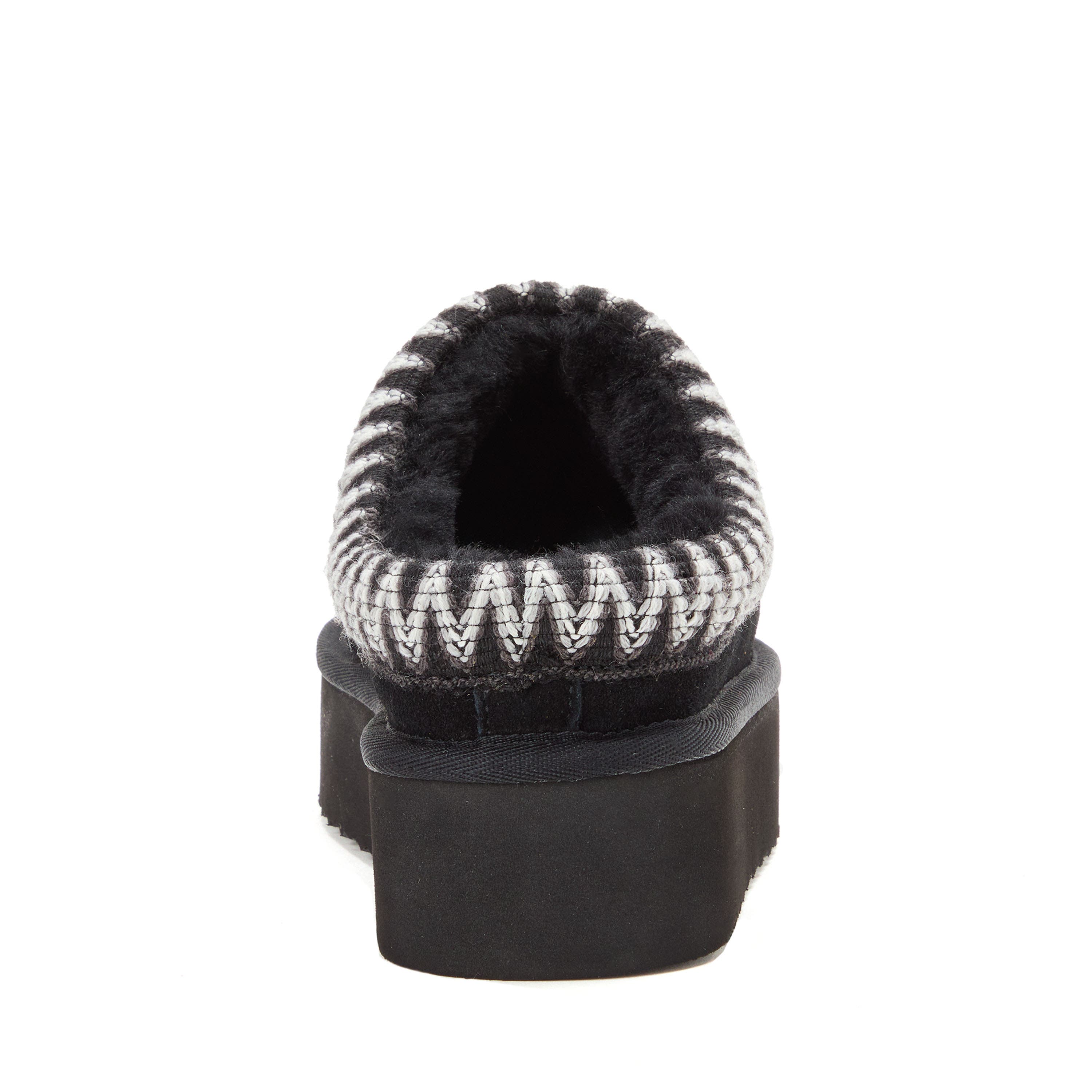 DEARFOAMS Fireside Queenstown Genuine Shearling Clog With Embroidery, Alternate, color, Black