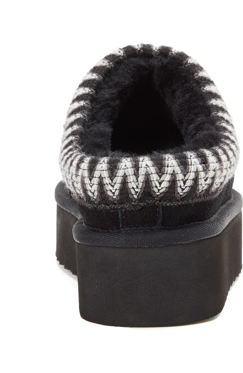 DEARFOAMS Fireside Queenstown Genuine Shearling Clog With Embroidery, Alternate, color, Black