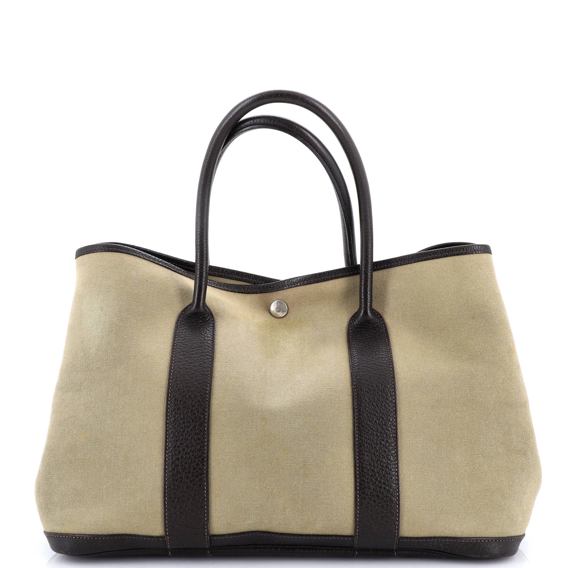 Garden Party Tote Toile and Leather 36, Main, color, Beige