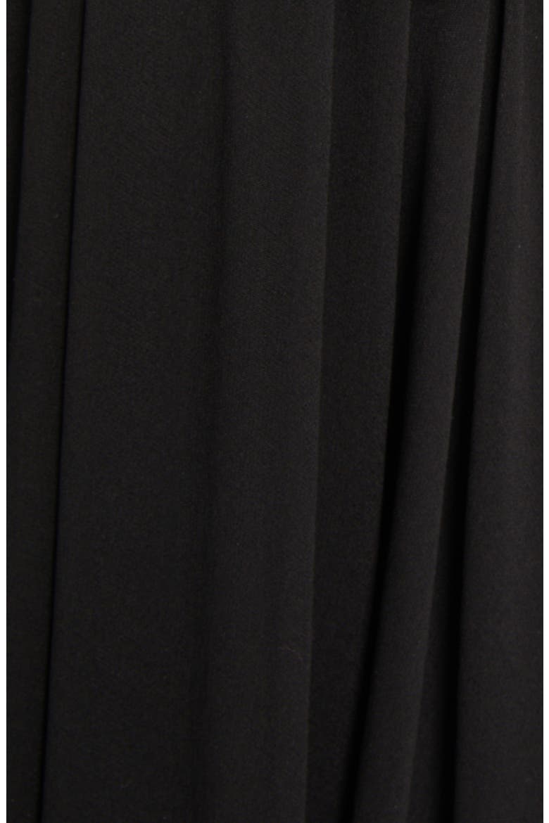Rosette Detail Halter Neck Silk Chiffon Gown, Alternate, color, BLACK