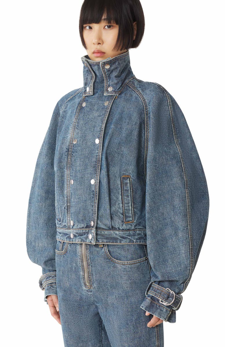 Lanvin Blue Short Denim Jacket, Alternate, color, Blue