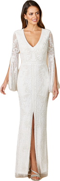 LARA New York Fallon Long Sleeve Beaded Wedding Gown