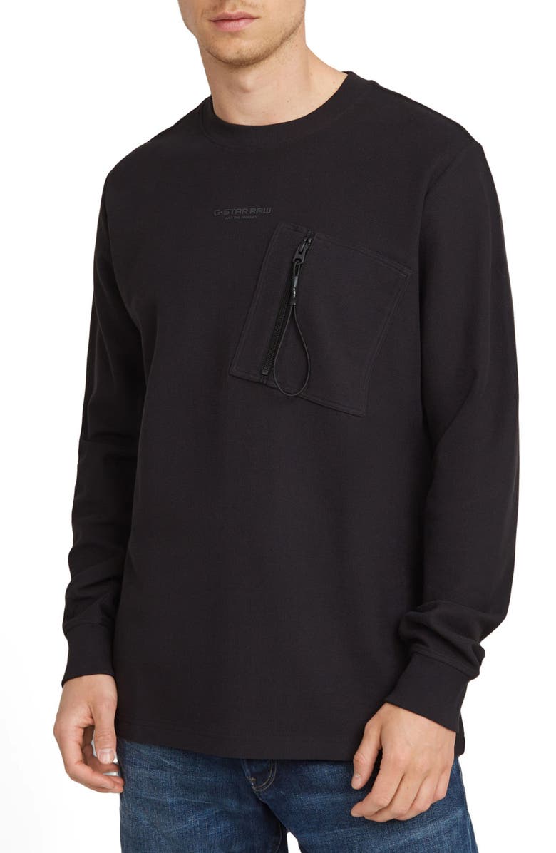 G-STAR Tweeter Long Sleeve Organic Cotton Pocket T-Shirt, Main, color,