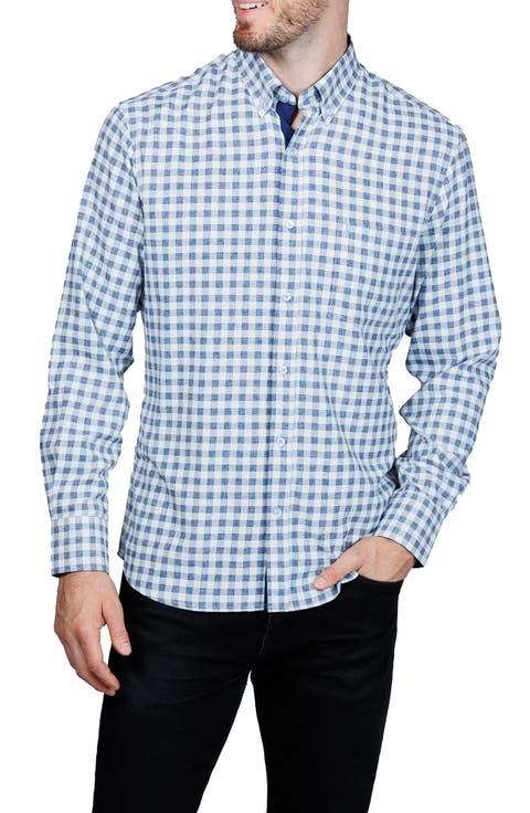 Classic Fit Gingham Performance Button-Down Shirt