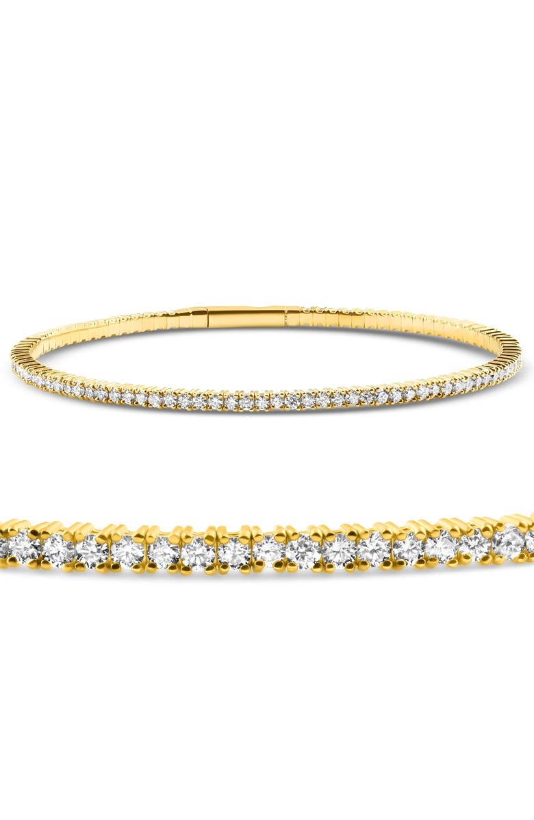 Bliss Diamond 2 - 10Ct TW Flexible Diamond Bangle Tennis Bracelet Lab Grown 14k Gold, Main, color, Yellow Gold - 2Ct