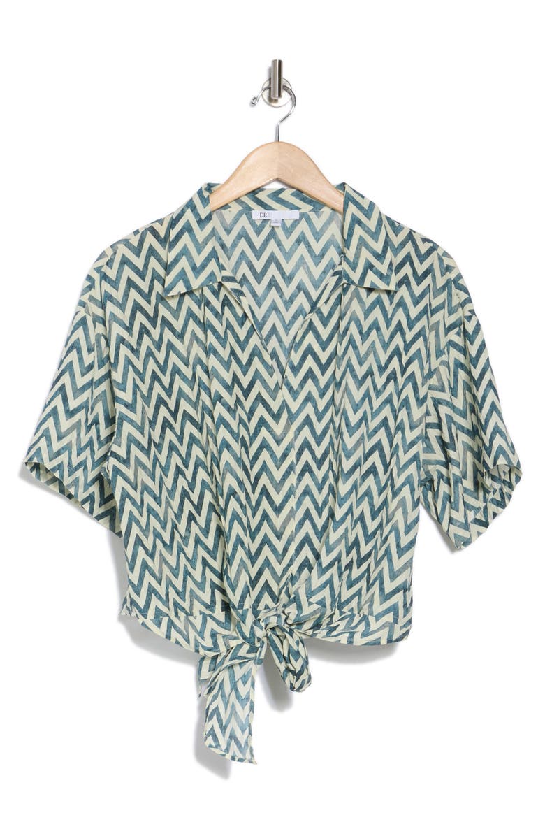 DR2 by Daniel Rainn Johnny Collar Tie Front Top, Alternate, color, Inkwell