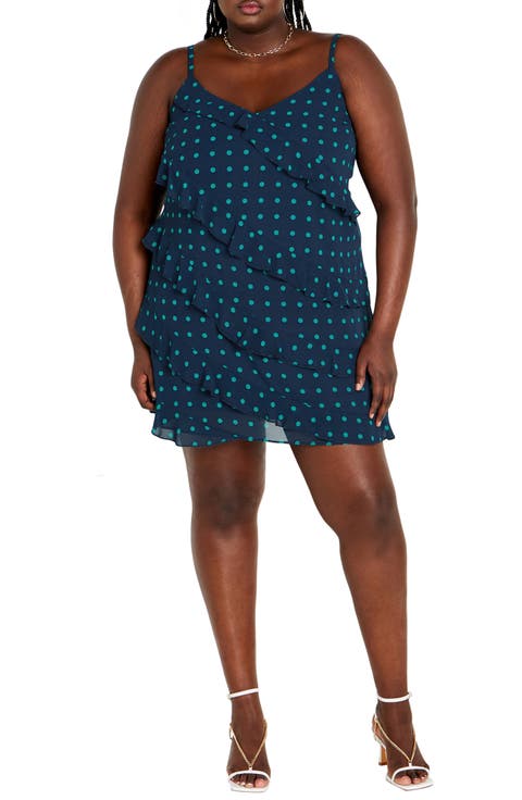 Harley Polka Dot Ruffle Minidress (Plus)