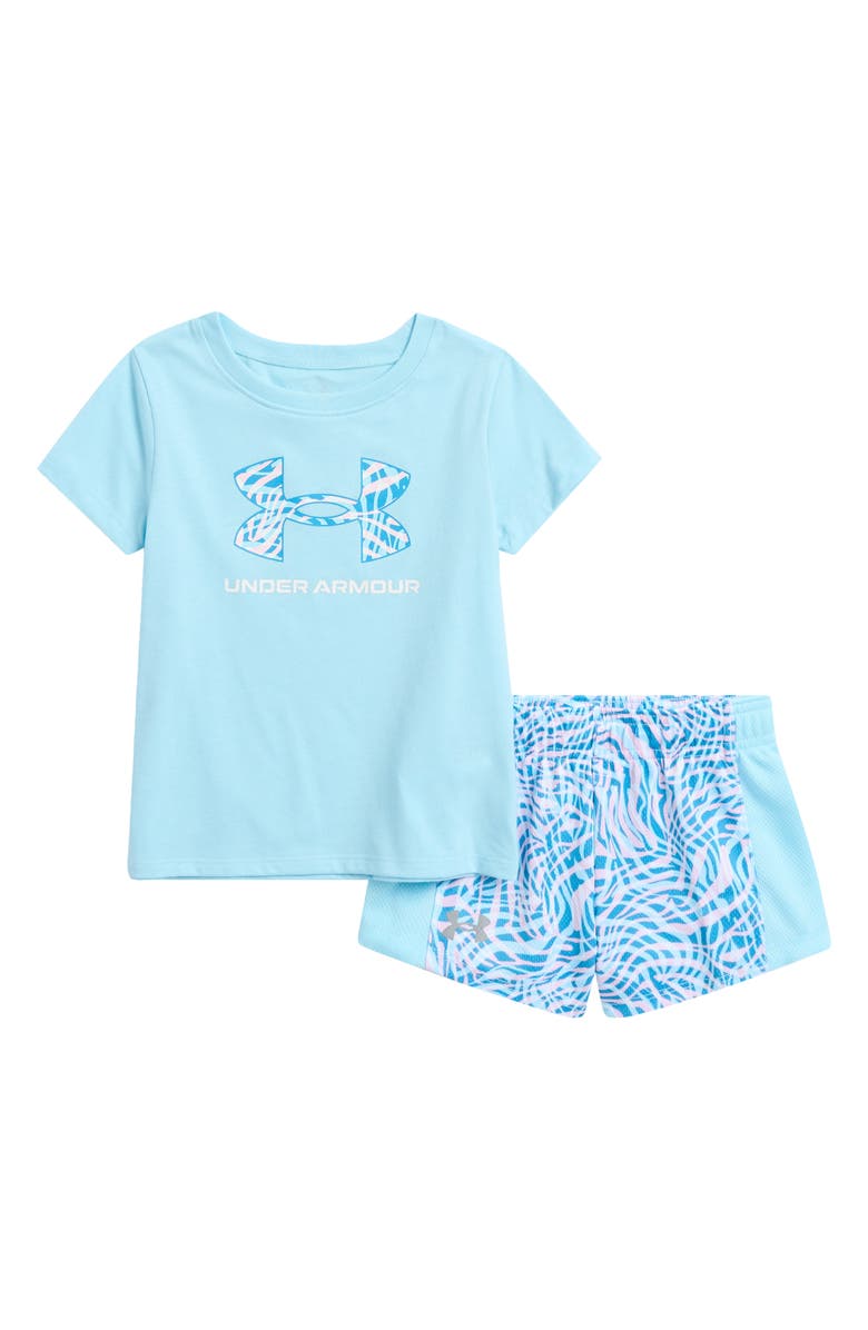 Under Armour Kids' Logo T-Shirt & Printed Mesh Shorts Set, Main, color,