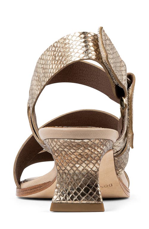 Donald Pliner Fisherman Kitten Heel Sandal In Platino Embossed
