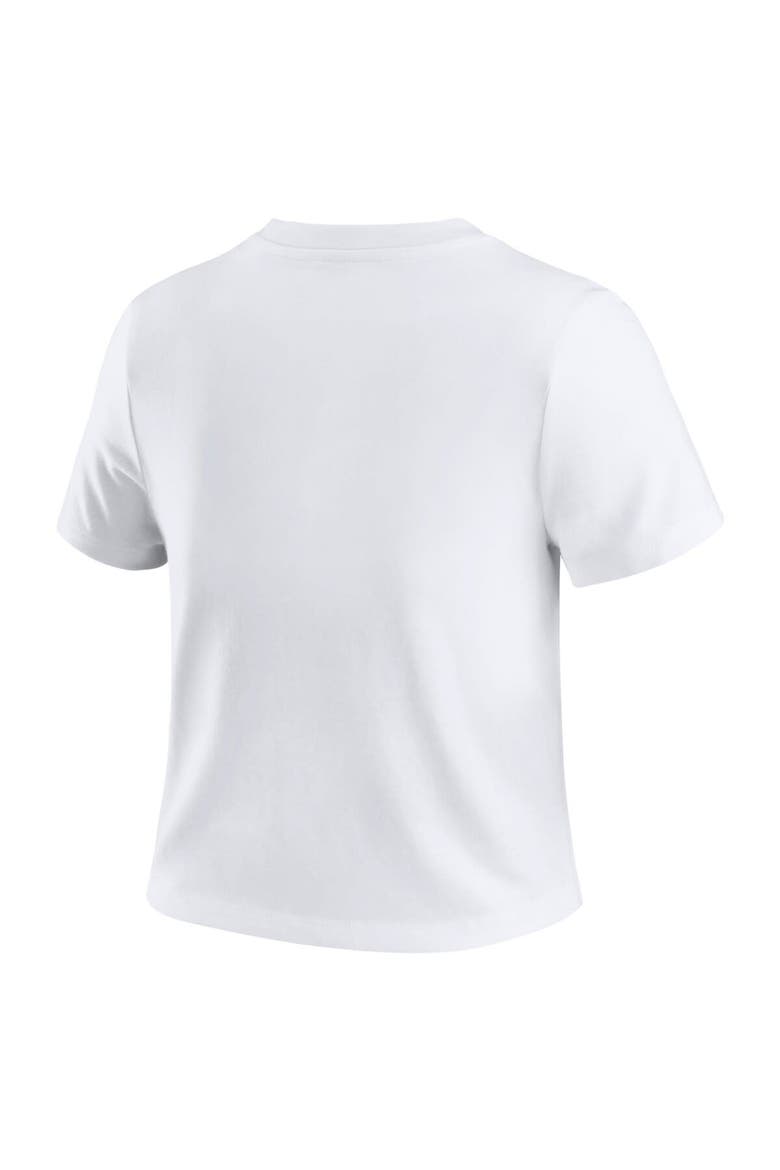 Women's WEAR by Erin Andrews  White St. Louis Cardinals Distressed Cropped Baby T-Shirt, Alternate, color, White