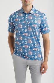 Swannies Windward Bird Print Performance Golf Polo