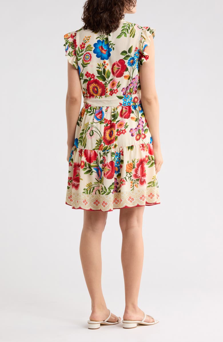 Julia Jordan Flutter Sleeve Dress, Alternate, color, Ivory/ Multi