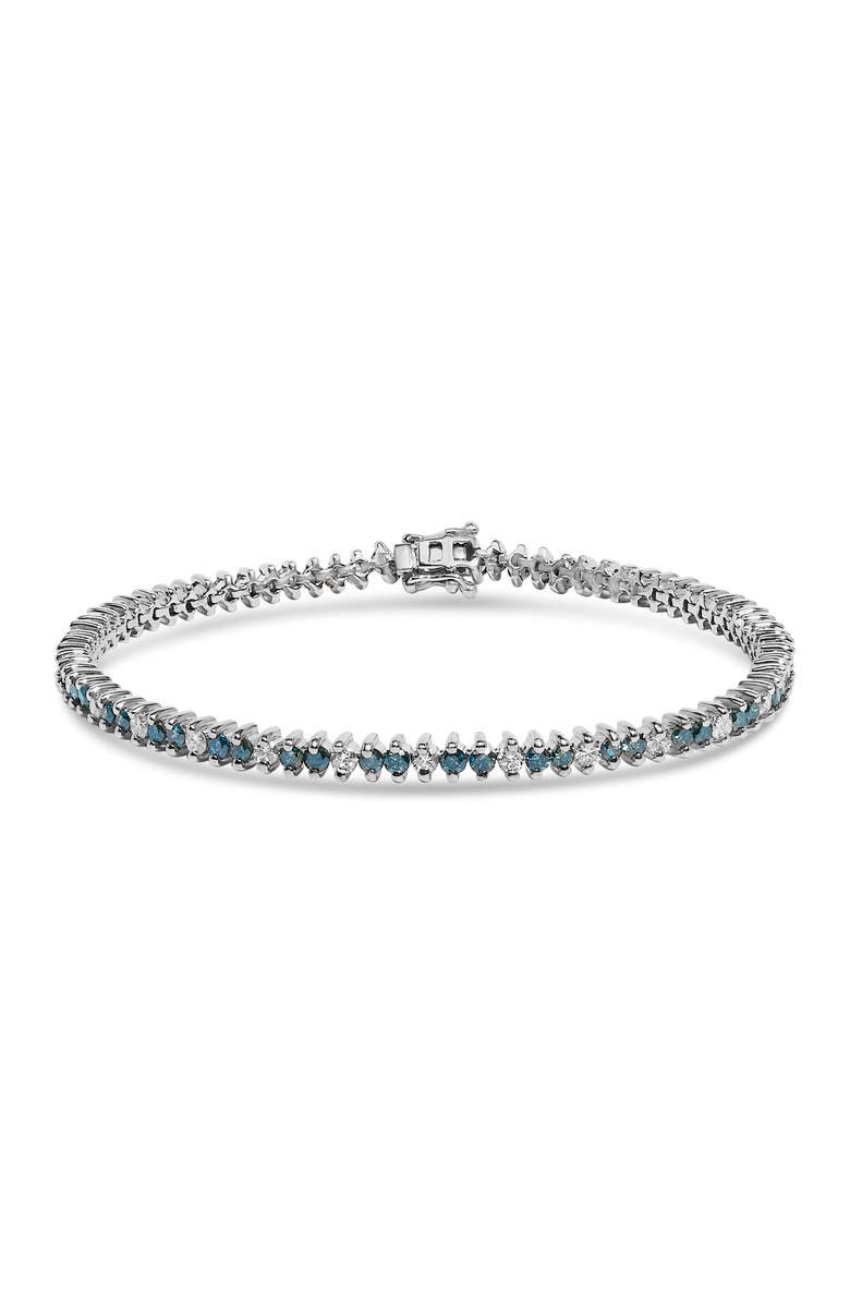 Haus of Brilliance 14K White Gold 3.70 cttw white and Blue Diamond Fashion Bracelet, Main, color, White
