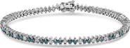 Haus of Brilliance 14K White Gold 3.70 cttw white and Blue Diamond Fashion Bracelet