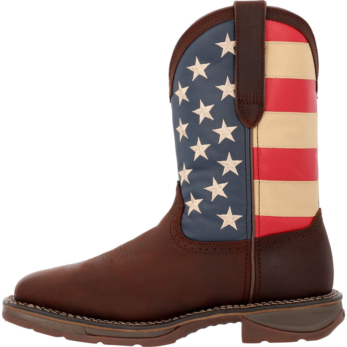 DURANGO Patriotic Steel Toe Work Boot, Alternate, color, Dark Brown And Union Flag