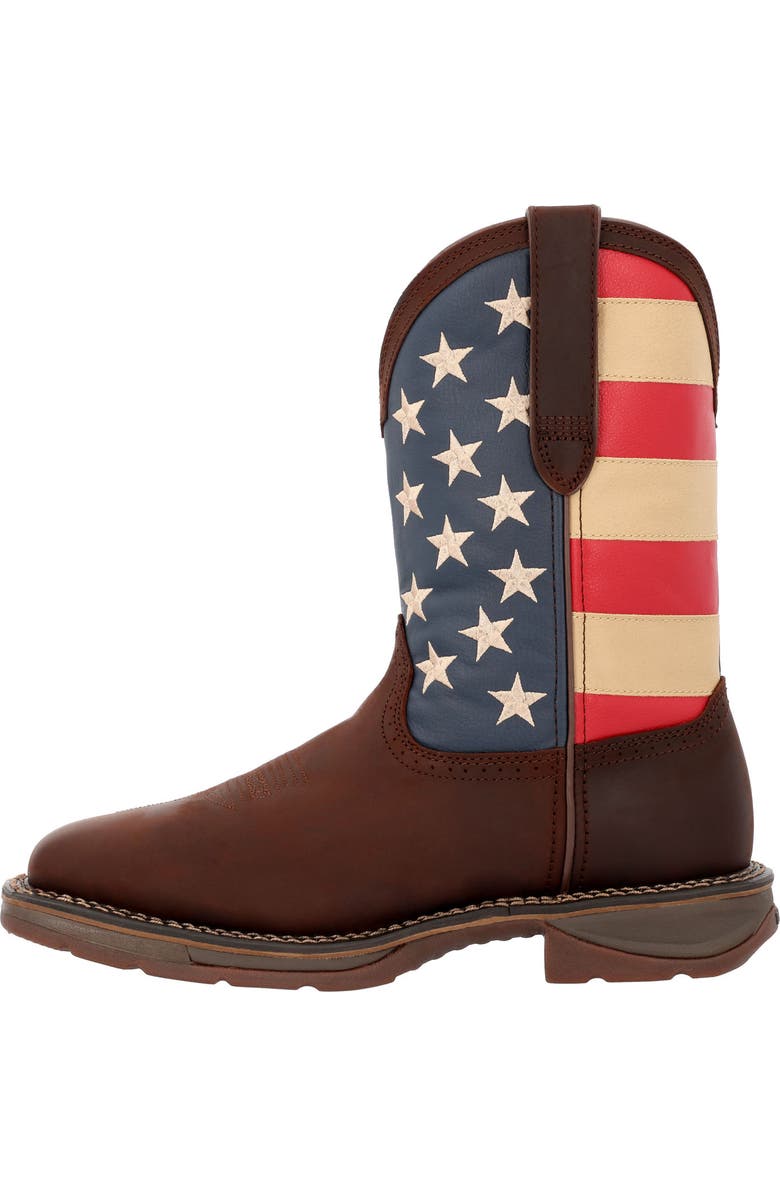 DURANGO Patriotic Steel Toe Work Boot, Alternate, color, Dark Brown And Union Flag