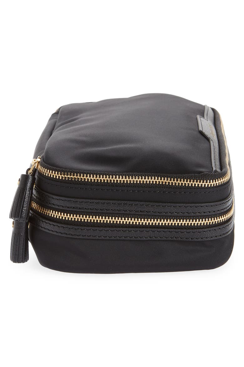 Zip Around Nylon Jewelry Case, Alternate, color, BLACK