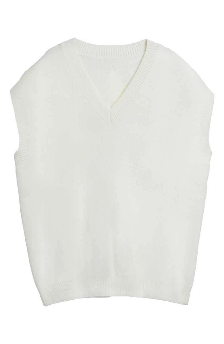 SAACHI Cotton Sweater Vest, Alternate, color, White
