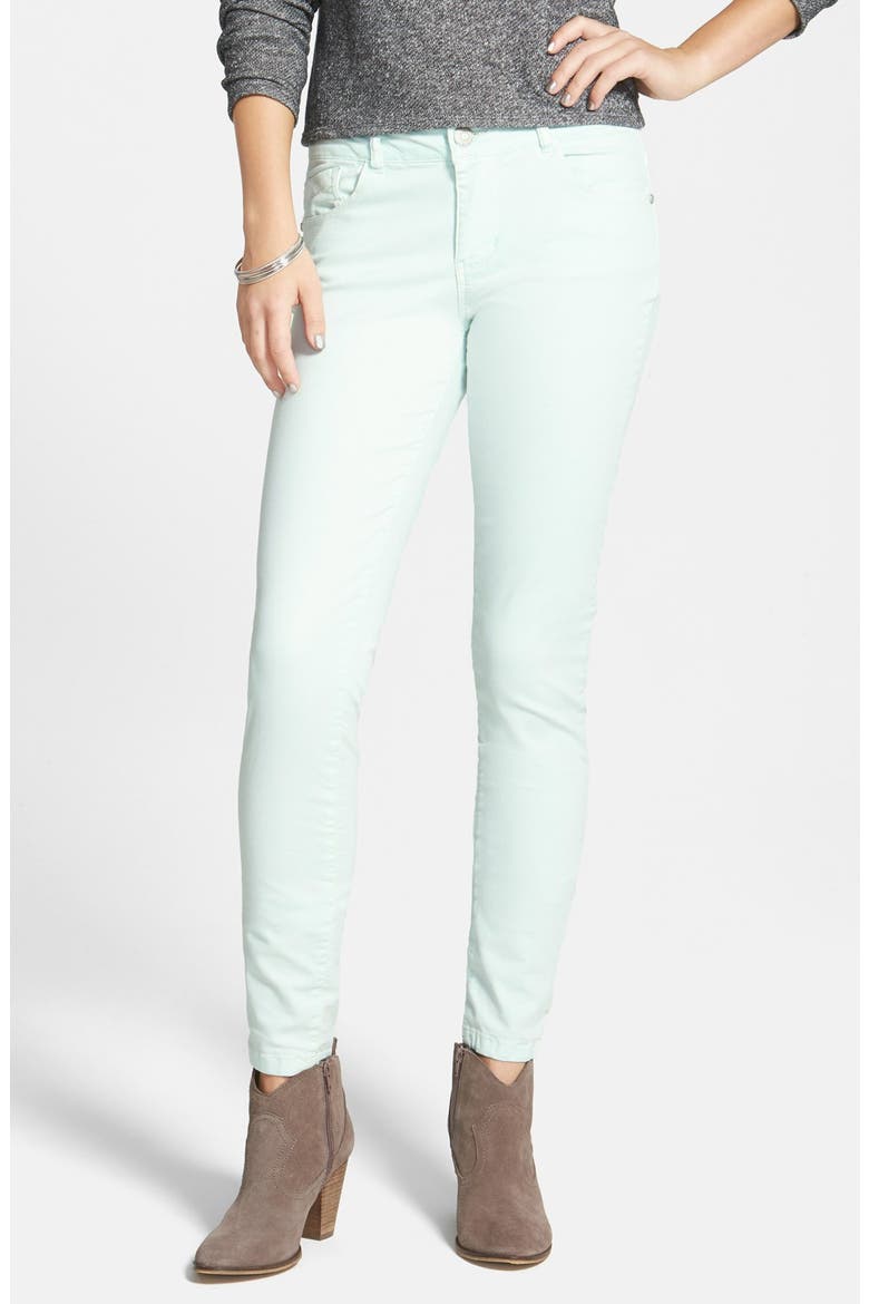 Mid Rise Skinny Jeans, Main, color, HONEYDEW
