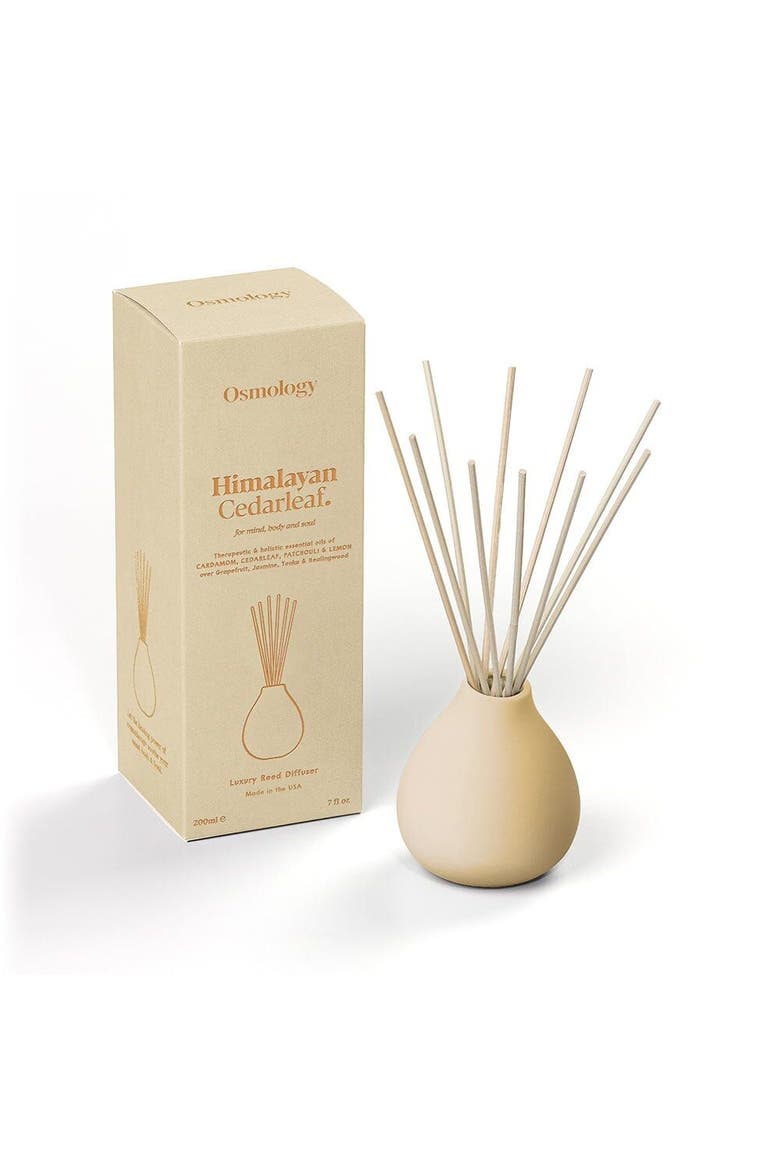Himalayan Cedarleaf Reed Diffuser - Cedar Patchouli and Lemon, Main, color, white