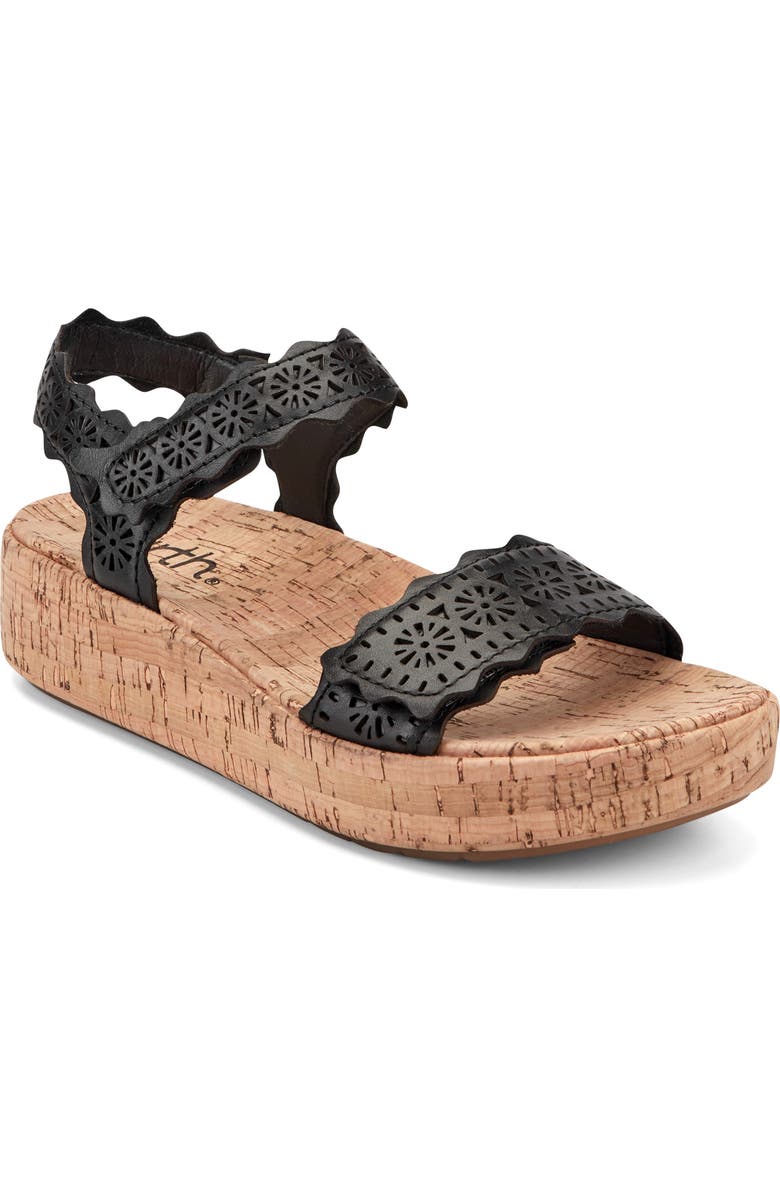 Earth<sup>®</sup> Slata Ankle Strap Platform Sandal, Main, color, Black