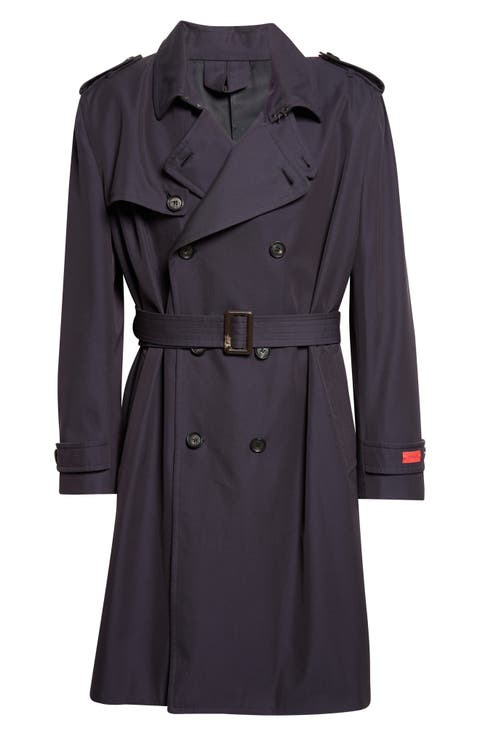 Cotton & Silk Double Breasted Trench Coat