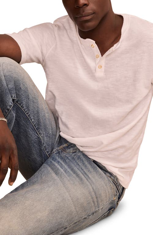 Lucky Brand Short Sleeve Cotton Blend Henley In Bright White