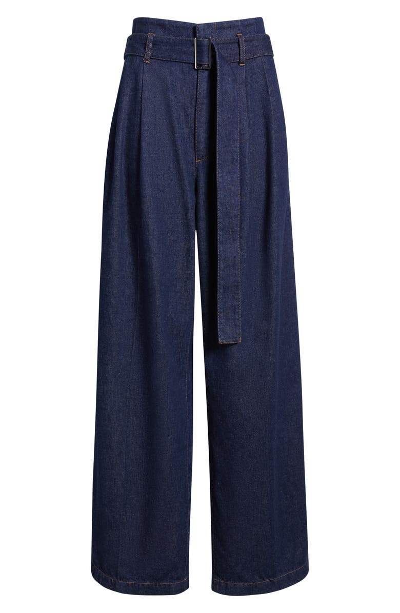 FRAME The Paper Bag Belted High Waist Wide Leg Denim Trousers, Alternate, color, 