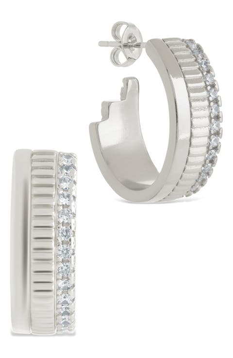 Anika Mixed Texture Hoop Earrings