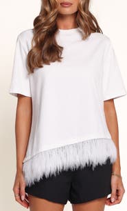 Petal & Pup Darleah Feather Trim T-Shirt