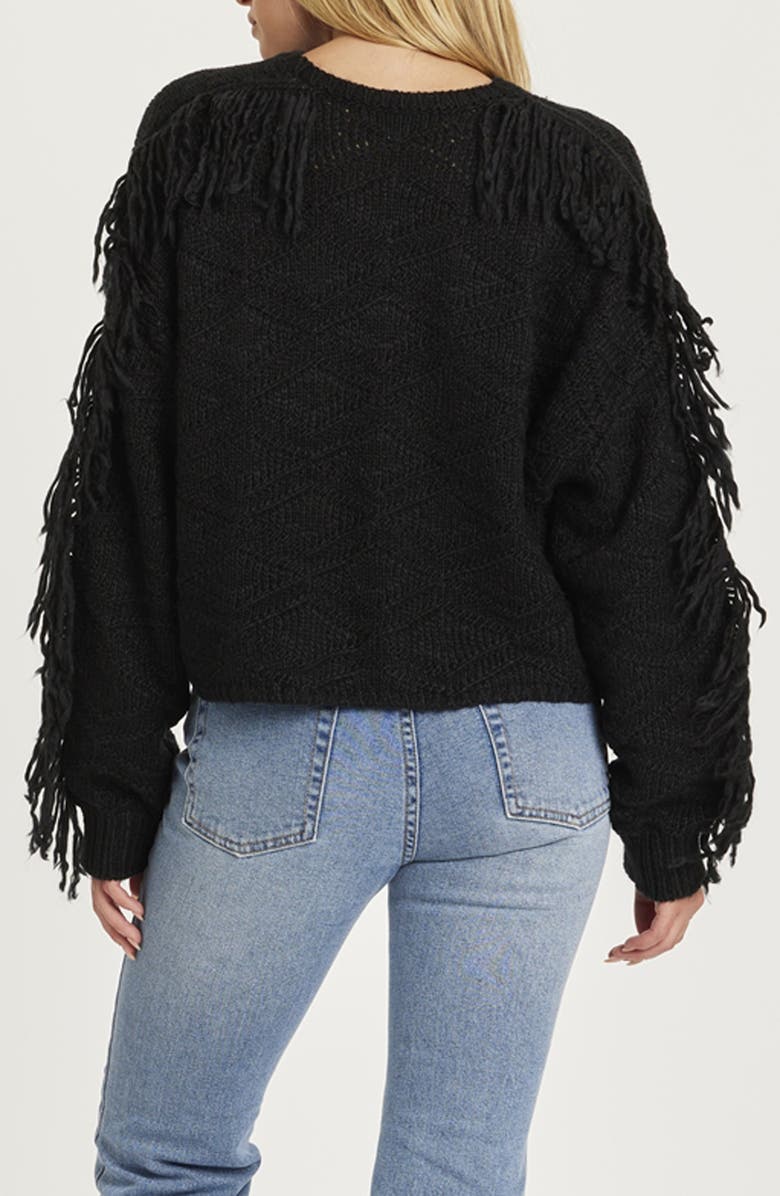 Amuse Society Rodeo Days Crop Sweater, Alternate, color, Black