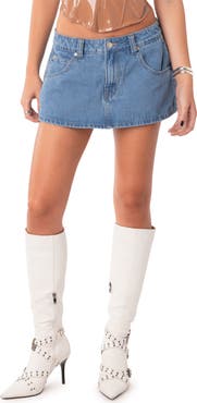 EDIKTED Talia Denim Mini Skort