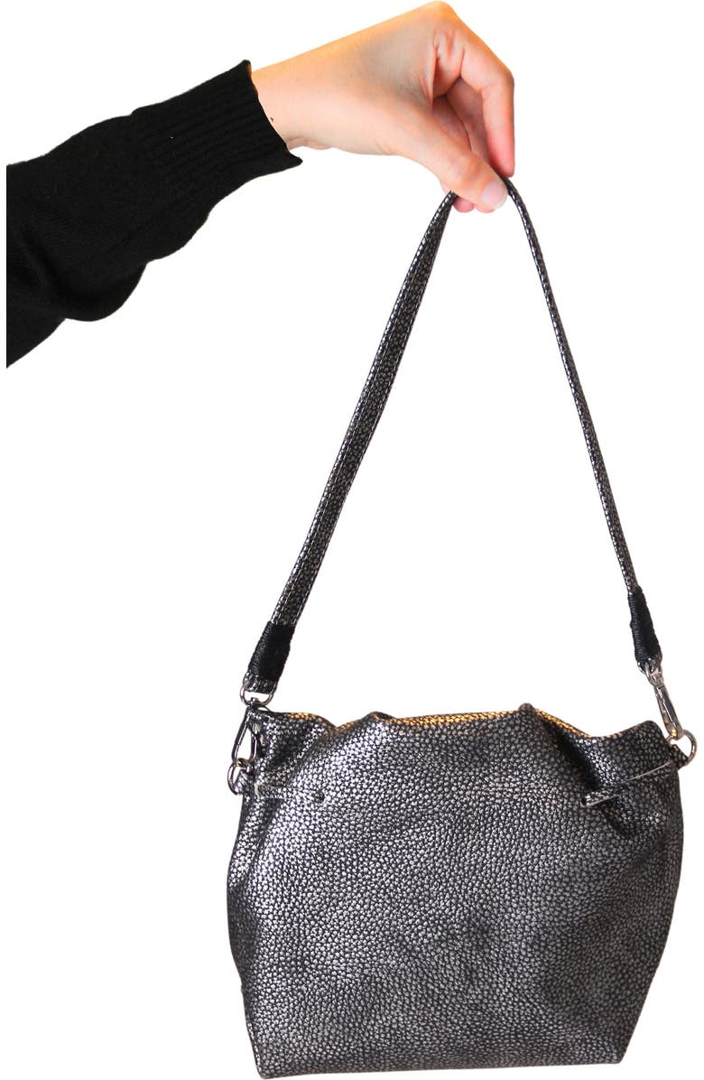 Carlos Falchi Full Size Convertible Butterfly Lambskin Crossbody Bag, Alternate, color, Roman Chrome