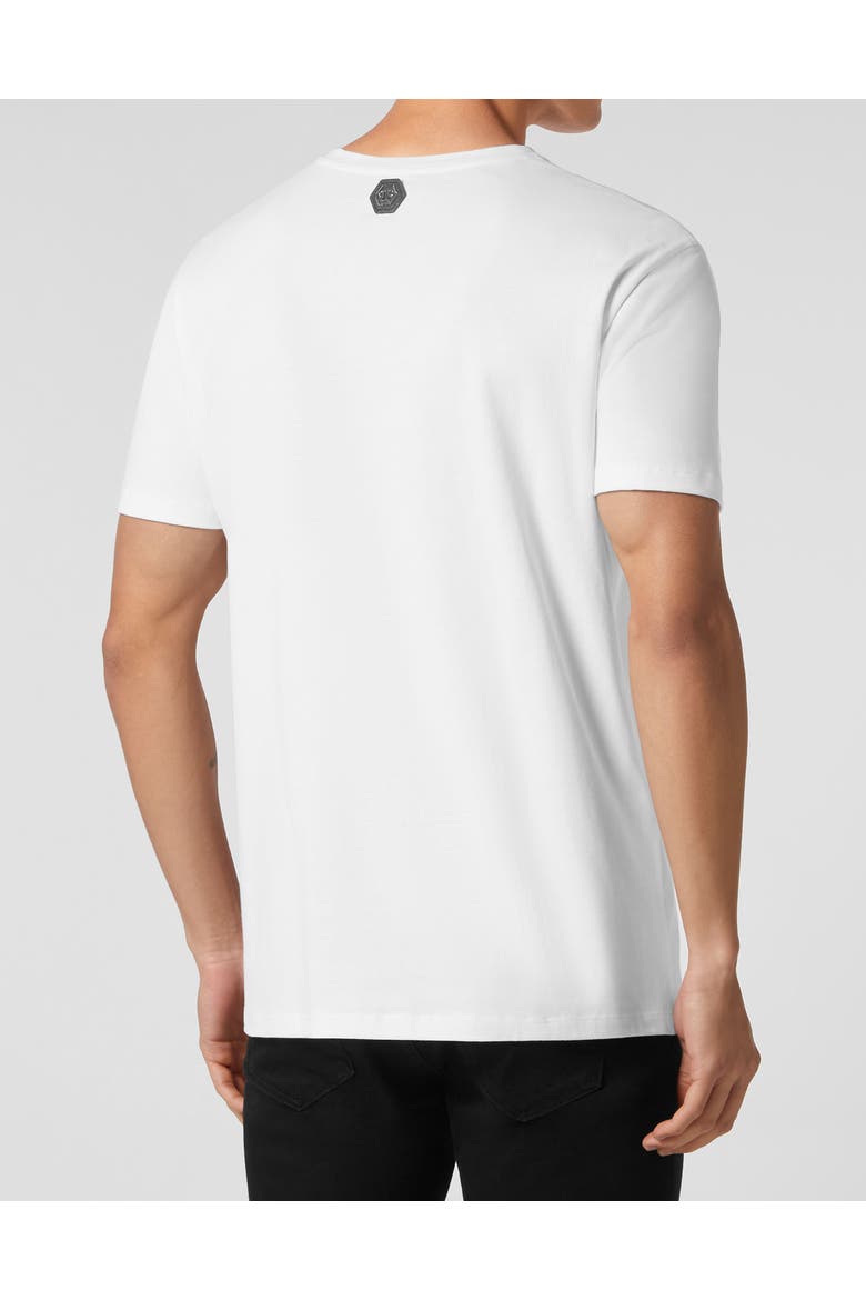 T-Shirt Round Neck Gothic Plein Men, Alternate, color, white