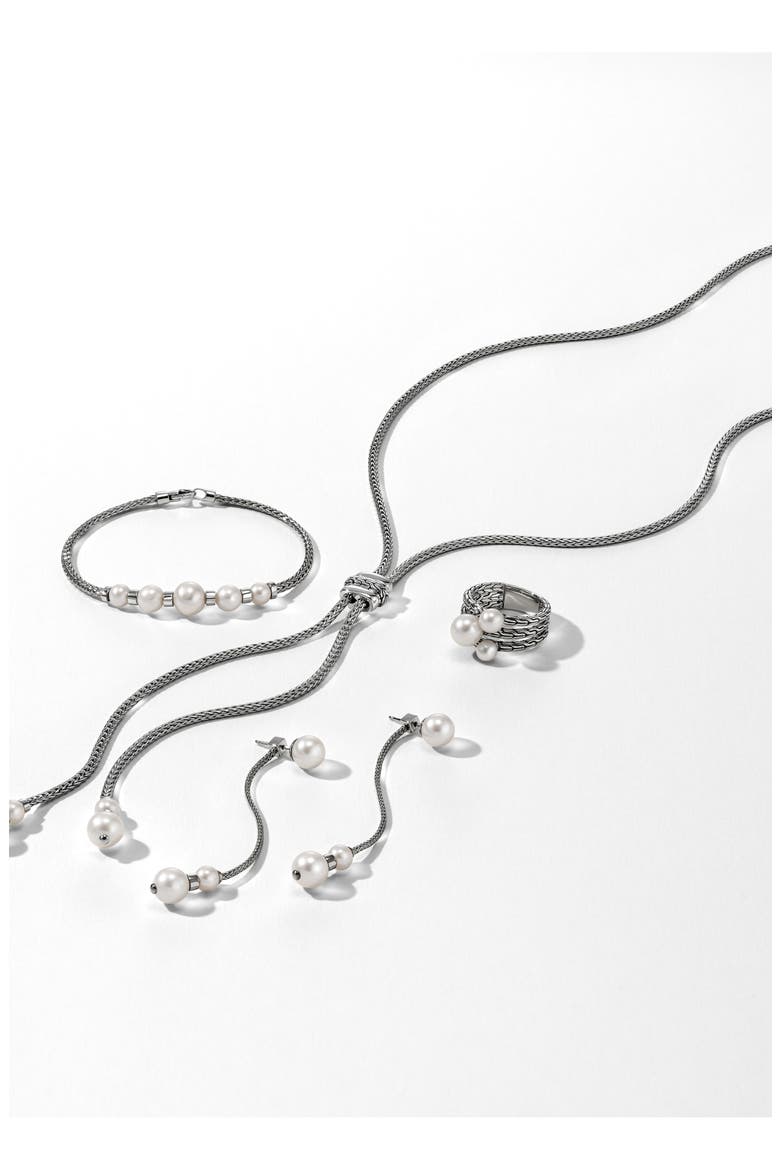 JH Essentials Pearl Front/Back Earrings, Alternate, color, SILVER/ PEARL